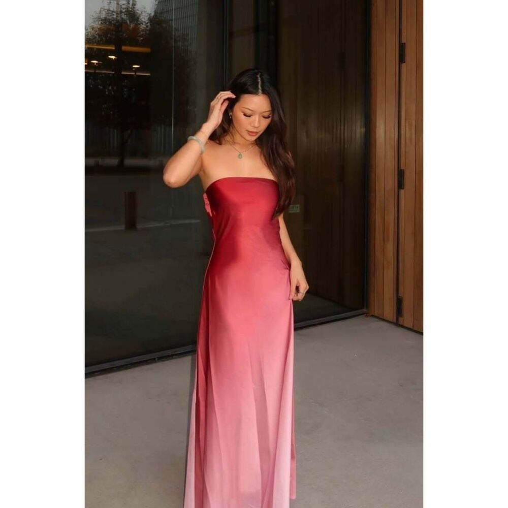 12th Tribe Natalia Strapless Mulberry Ombre Dress Size SS